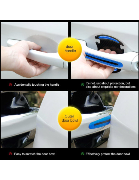 Protector de Manija de Puerta de Coche Ferianl 8 Piezas Azul