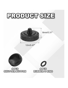 Botón de Disparo PATIKIL 4 Pack Cobre 12mm Negro 2