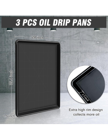 Bandeja de Goteo de Aceite DJZZ 3 Pcs 90x61 cm Plástico