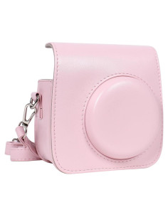 Funda para cámara MOSISO Instax Mini 7+ cuero PU rosa