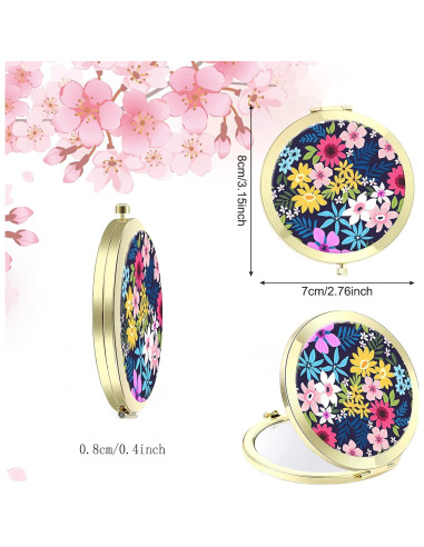 Espejo Compacto Doble Cara LONNAONE 7cm Plegable Viaje