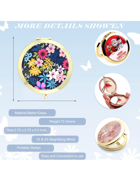 Espejo Compacto Doble Cara LONNAONE 7cm Plegable Viaje