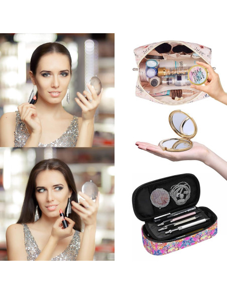 Espejo Compacto Doble Cara LONNAONE 7cm Plegable Viaje