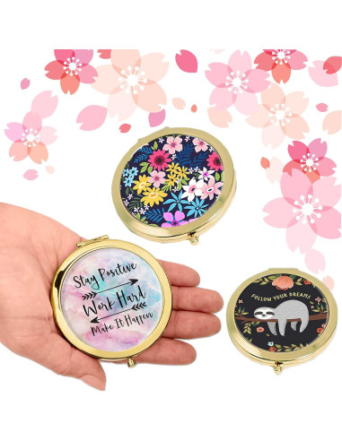 Espejo Compacto Doble Cara LONNAONE 7cm Plegable Viaje