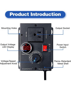 Controlador de Velocidad de Motor AC HARMNEE 10A con Pantalla LED 2