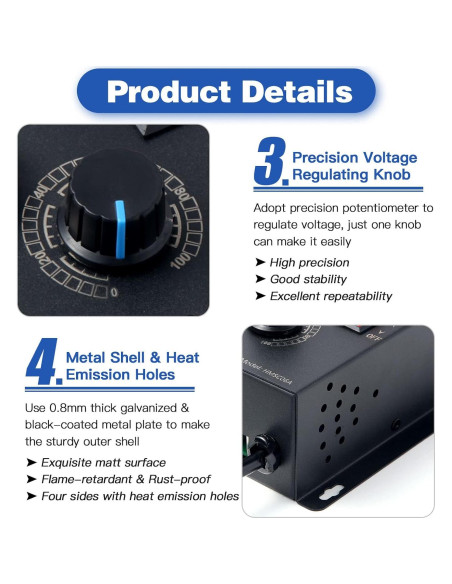 Controlador de Velocidad de Motor AC HARMNEE 10A con Pantalla LED