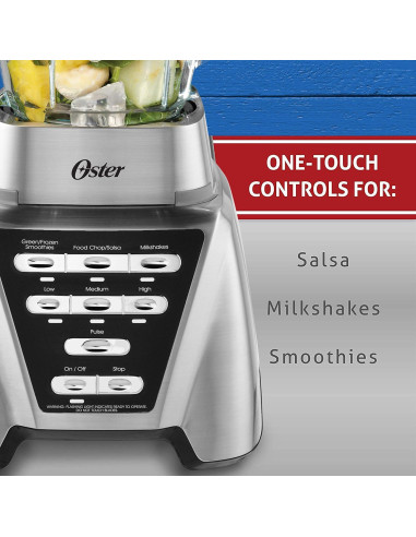 Licuadora Oster Pro 1200 con Jarra de Vidrio y Taza 24oz