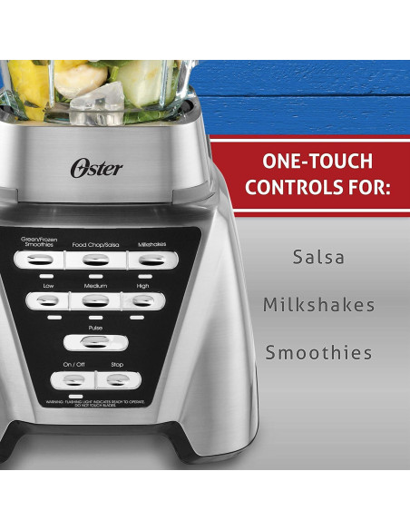Licuadora Oster Pro 1200 con Jarra de Vidrio y Taza 24oz