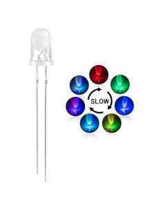 Diodos LED RGB 5mm DiCUNO 100pcs Parpadeo Lento 32g