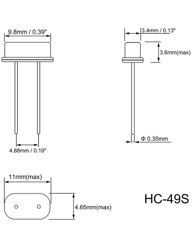 Osciladores de Cristal de Cuarzo DIP uxcell 40MHz 5 Pcs