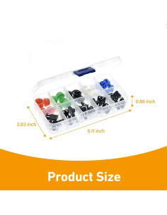 50 Botones Táctiles SMD 12x12mm KGCGJVB con Caja de Almacenamiento 2
