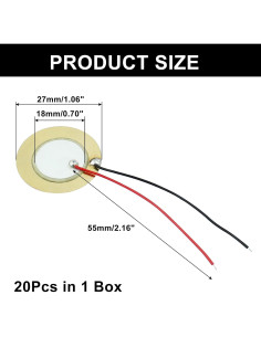 20 Discos Piezo Murtenze 27mm para Instrumentos Acústicos 2