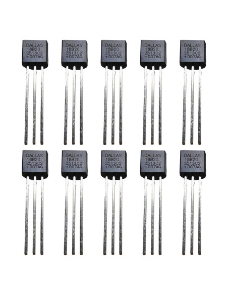 10 Piezas Sensor de Temperatura Digital DS18B20 -55C a 125C