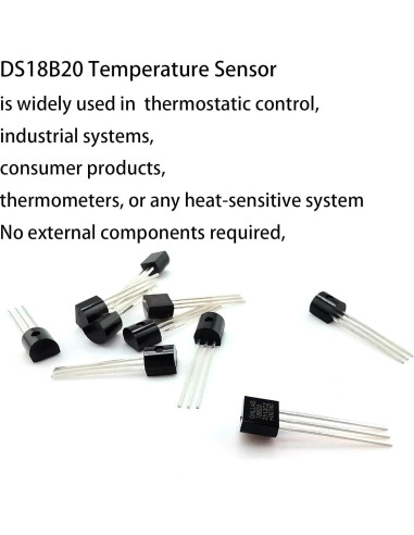 10 Piezas Sensor de Temperatura Digital DS18B20 -55C a 125C