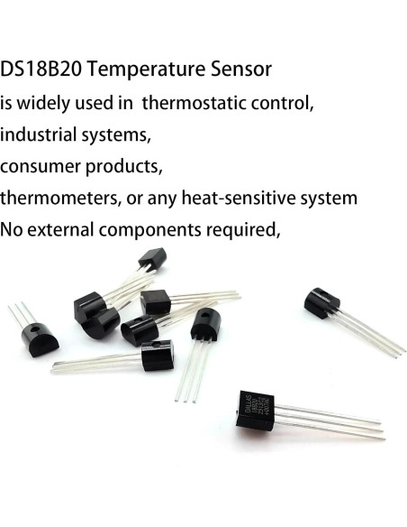 10 Piezas Sensor de Temperatura Digital DS18B20 -55C a 125C