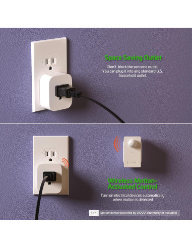 Kit de Enchufe Inalámbrico con Sensor de Movimiento RAYZEEK 10A