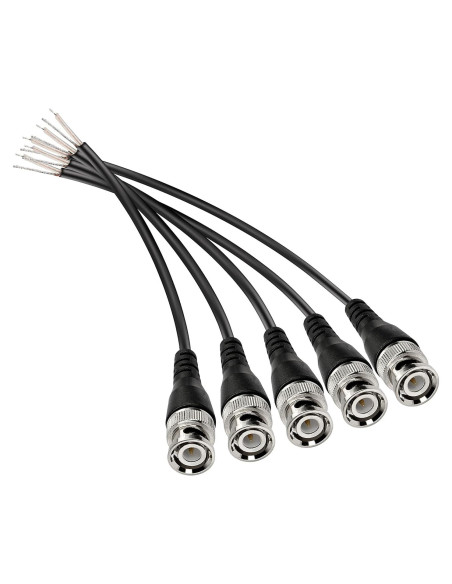Cable Pigtail BNC Macho MEIRIYFA 0.2m para CCTV - 5 Pcs