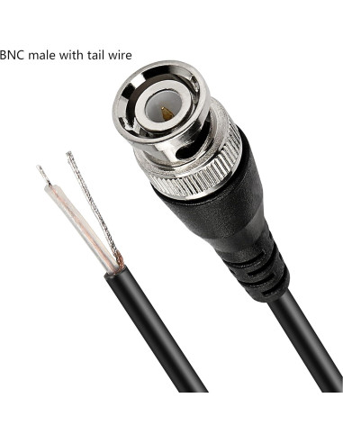 Cable Pigtail BNC Macho MEIRIYFA 0.2m para CCTV - 5 Pcs