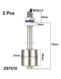 Interruptor de Flotador uxcell M11 Acero Inoxidable 90mm 2 Piezas 2