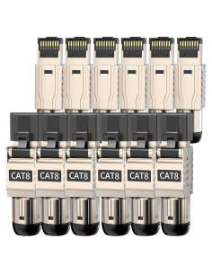 Conectores RJ45 Cat 8 ZOERAX Paquete de 12 Apantallados