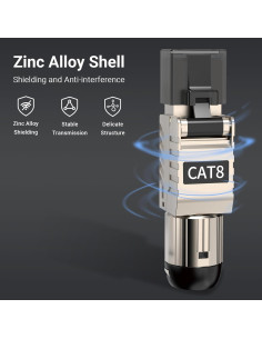 Conectores RJ45 Cat 8 ZOERAX Paquete de 12 Apantallados 2