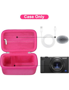 Funda Canboc para Cámara Digital Sony ZV-1/ZV-1F/ZV-1 II - Color Rojo Rosa 2
