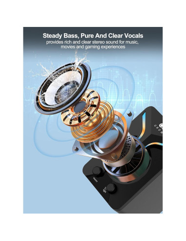 Altavoces de Computadora OROW S212 2.1 con Subwoofer y RGB