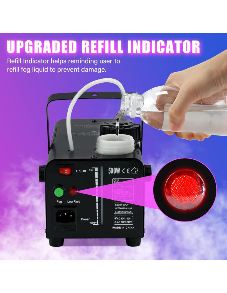 Máquina de Niebla TCFUNDY 500W con 9 Luces LED y Control Remoto