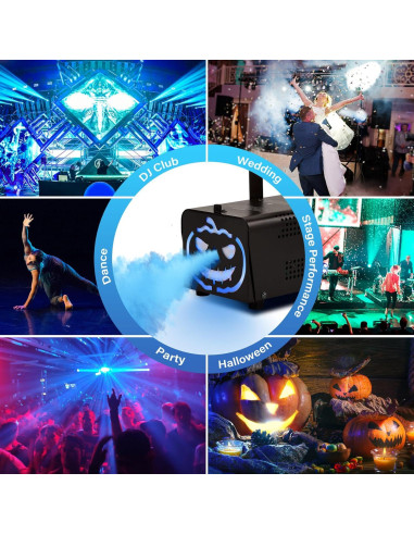 Máquina de Niebla TCFUNDY 500W con 9 Luces LED y Control Remoto