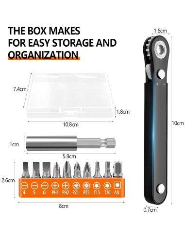 Juego de Destornilladores de Ángulo Recto Boarunch 11 en 1