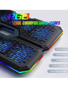 Base de Enfriamiento para Laptop Trullypine 12-17" RGB 10 Ventiladores 2