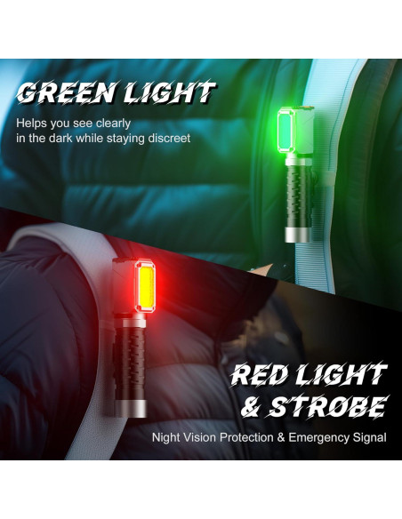 Linterna Recargable Anhay 2000LM LED 5 Modos Luz Roja Verde Linterna Recargable Anhay 2000LM LED 5 Modos Luz Roja Verde