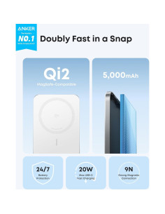 Banco de Poder Anker Nano 5000mAh Magnético Qi2 15W iPhone 2