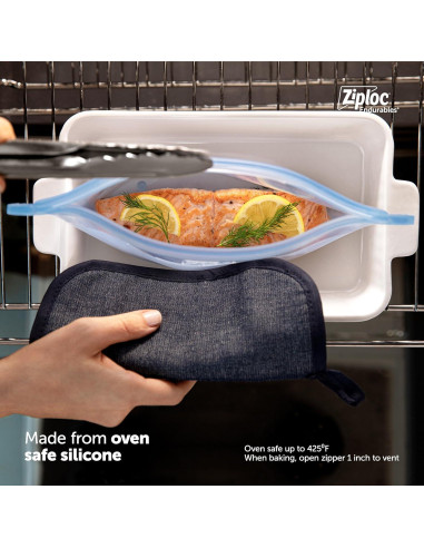 Bolsas Ziploc Endurables Grandes y Contenedor Mediano Silicona