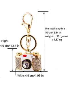 Llavero de Cámara Simulada con Rhinestones YS948 - 4.9x3.9cm 2