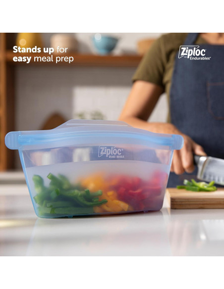 Bolsas Ziploc Endurables Grandes y Contenedor Mediano Silicona