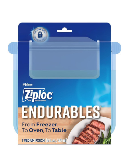 Bolsa Mediana Ziploc Endurables de Silicona Reutilizable 946ml