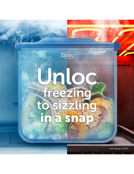 Bolsa Mediana Ziploc Endurables de Silicona Reutilizable 946ml
