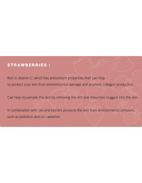 Exfoliante Corporal de Fresa Hecho a Mano 198g