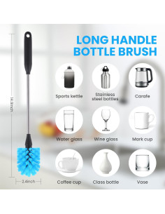 Paquete de 5 Cepillos Limpiadores PZLife para Botellas y Pajitas 2