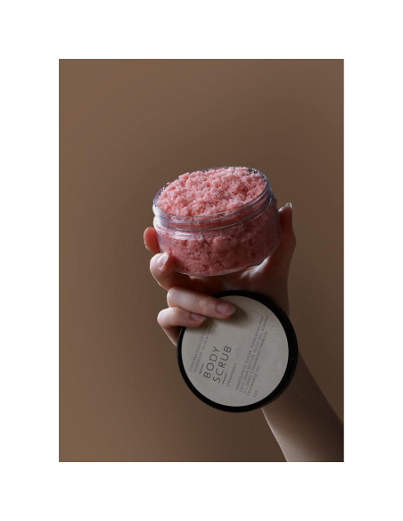 Exfoliante Corporal de Fresa Hecho a Mano 198g
