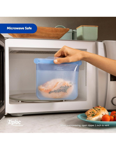 Bolsa Mediana Ziploc Endurables de Silicona Reutilizable 946ml