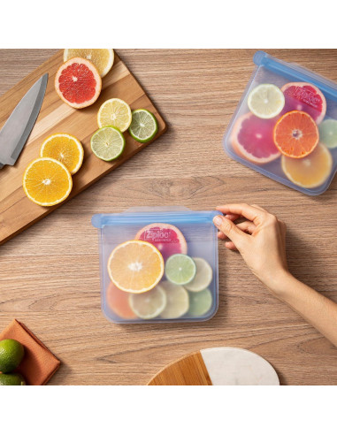 Bolsa Mediana Ziploc Endurables de Silicona Reutilizable 946ml