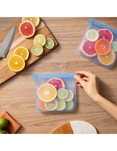 Bolsa Mediana Ziploc Endurables de Silicona Reutilizable 946ml