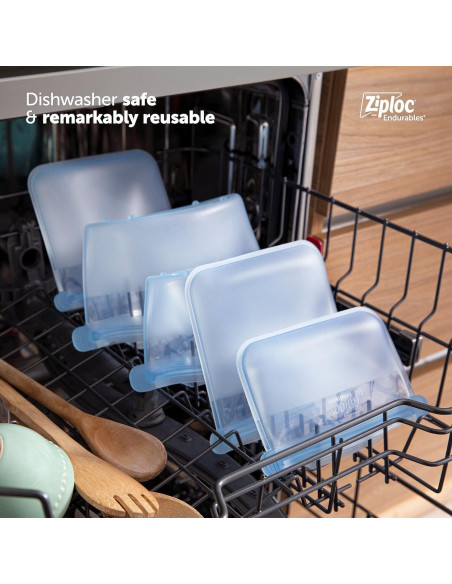 Bolsa Mediana Ziploc Endurables de Silicona Reutilizable 946ml