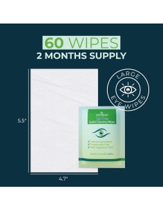 Toallitas Oculares NOVEHA 120 Pcs con Ácido Hialurónico 2