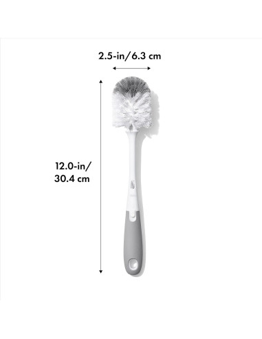 Cepillo para Botellas OXO Tot con Limpiador de Tetinas Gris