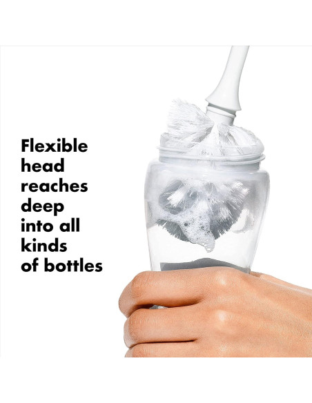 Cepillo para Botellas OXO Tot con Limpiador de Tetinas Gris