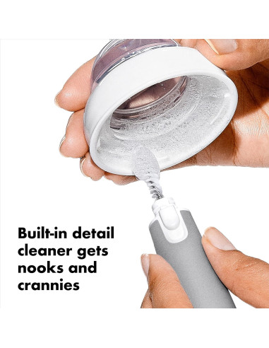 Cepillo para Botellas OXO Tot con Limpiador de Tetinas Gris