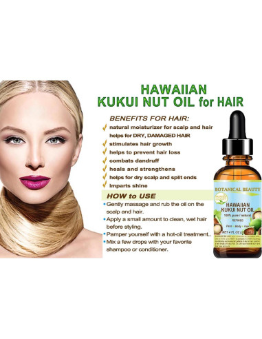 Aceite de Nuez Kukui 100% Puro Belleza Botánica 120 ml